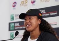 Naomi Osaka interacts with the media at the 2022 Italian Open